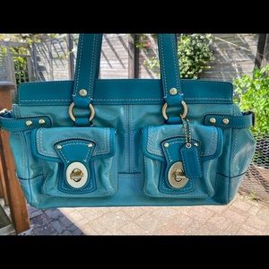Coach Vintage Leather Handbag (blue/turquoise)
